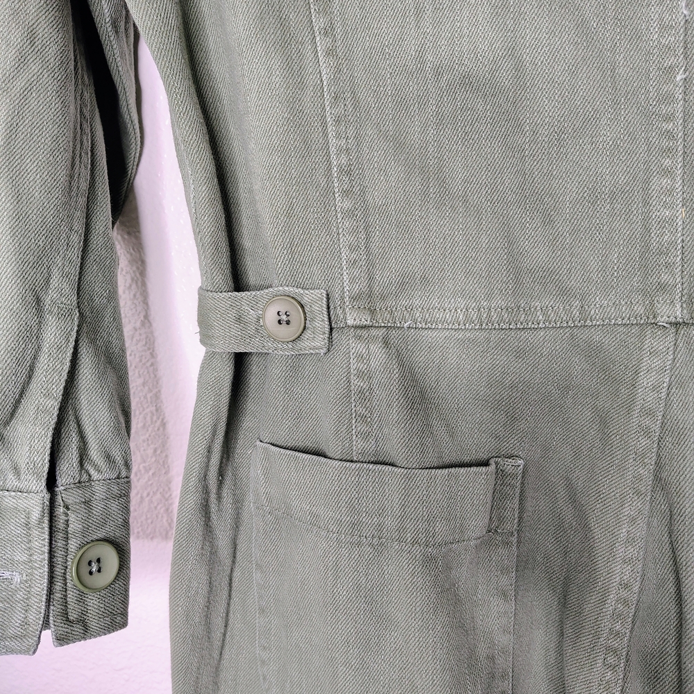 Tradlands Avocado Green Cotton Utility Jumpsuit Sz L - Picture 13 of 16